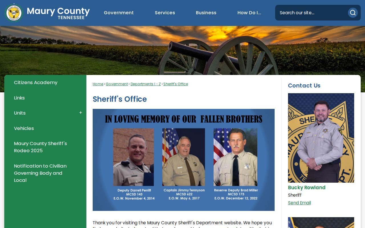 Maury County Sheriff arrest records Corrections and VINE links