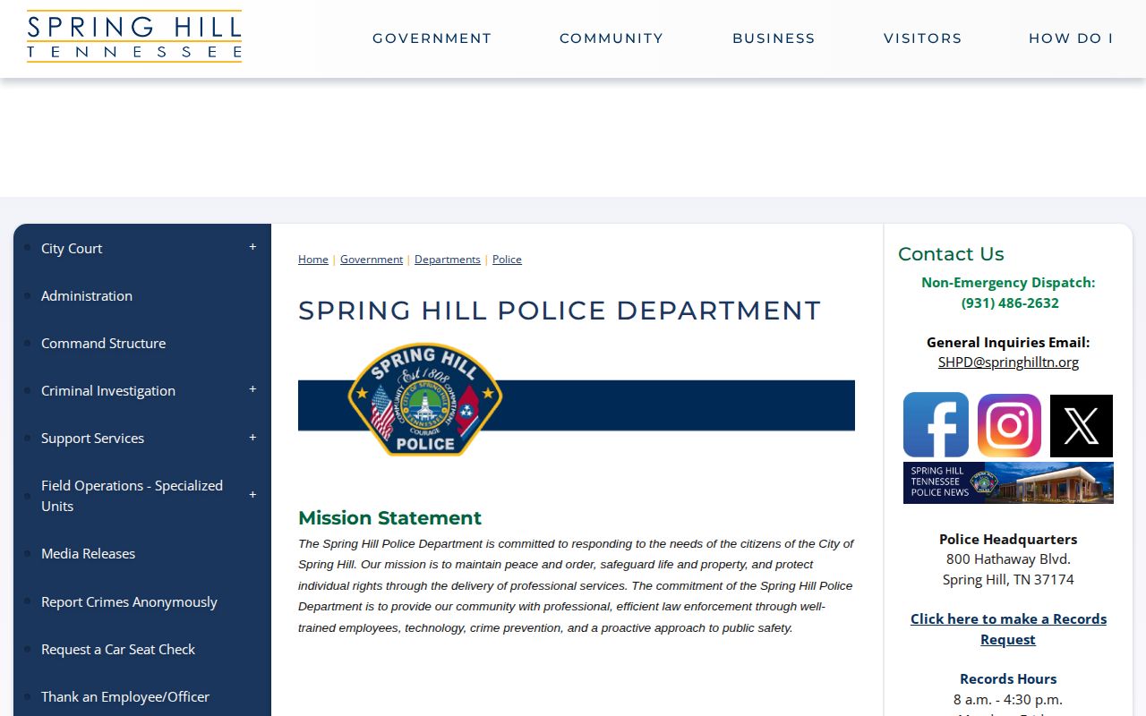 Maury County Sheriff arrest records Corrections and VINE links